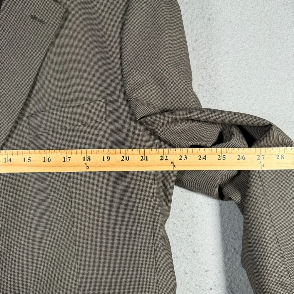 Brooks Brothers 346 Mens 48 LG Stretch Wool Blazer Brown Houndstooth‎ Sport Coat